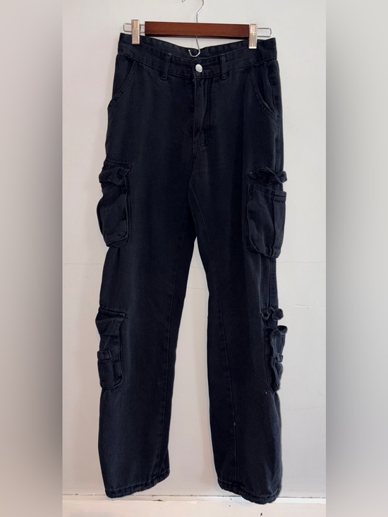 Pants - Black wash Cargo Pants sz S